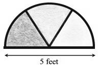 94) A cathedral window is built in the shape of a semicircle as shown.