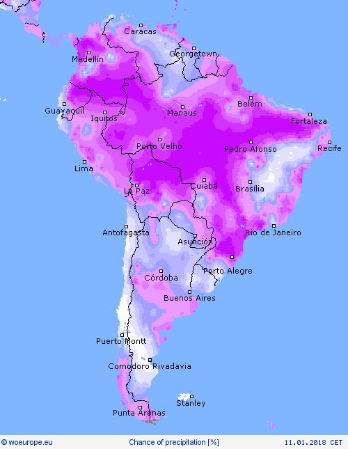 South America - Weather BRAZIL: Regular rounds of showers and thunderstorms will occur during the next ten days from eastern Mato Grosso and northern Mato Grosso Sul through Goias and into western