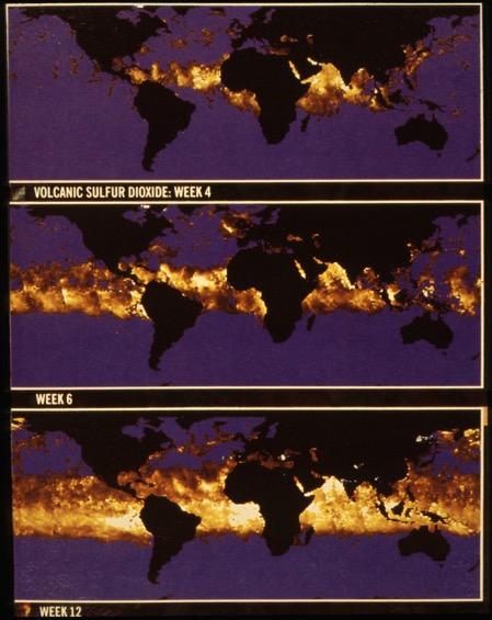 2003 by Vince Cronin Igneous Rocks and Volcanoes Satellite monitoring of the spread of volcanic sulfur