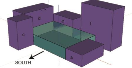 plaza are modeled, as shown on the figure 11 below. The boundary conditions of the model are described in section 5.2.