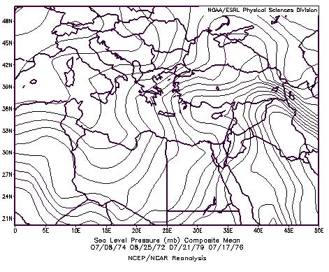 high pressure C - Mean synoptic patterns of dust storm in