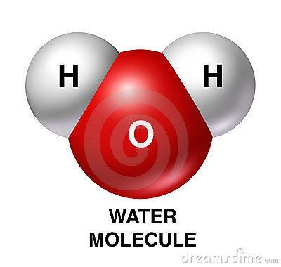 Molecule of water (H 2 O) consists of 2 hydrogen