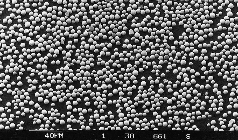Spherical silica 2nd generation (since ~ 1975) Synthesis via SIL-GEL condensation. Spherical material contaminated with metal ions (Fe 2+/3+, Na +, Ca 2+, Al 3+, approx. 25-75 ppm).