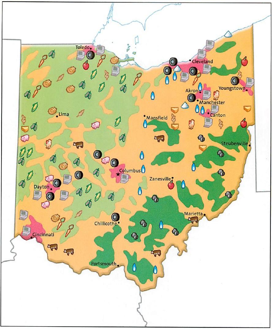 Ohio Placard 5 Economic Activity and Land Use Map of Ohio 84 o W 83 o W 82 o W 81 o W