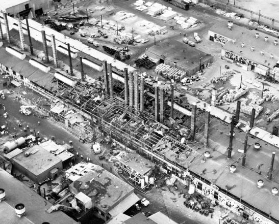 Massive Explosion Linked to Plant s Boiler Feb. 19,1958 massive explosion at Reynolds Metals Building in McCook, IL. 6 men were killed and 40 more injured.