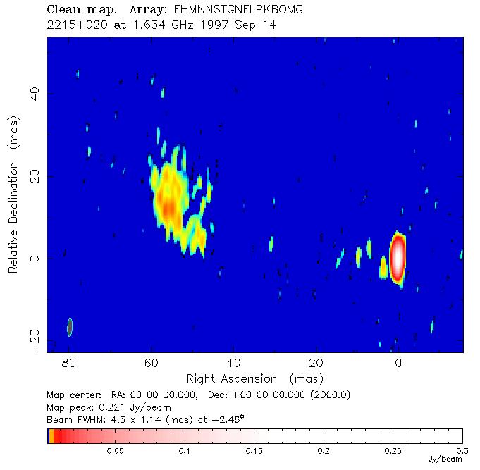 VLBI Using Satellite (λ = 17cm) Quasar: VLBI ground only Quasar: VLBI