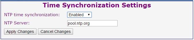 Weather MicroServer 41 NTP Time Synchronization To synchronize the time with an NTP time server click NTP time synchronization settings. Choose Enable from the NTP time synchronization drop-down menu.