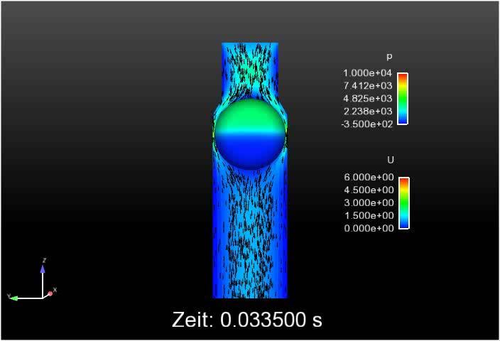 4. Testcases ball valve Data: f = 183,3 Hz u = 1 m/s hub