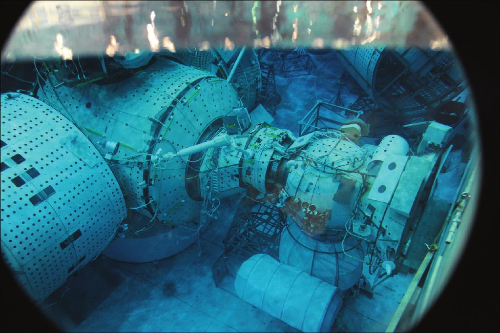 Submerged in the underwater laboratory of the NASA in a depth of