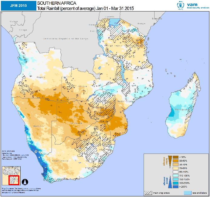 Southern Africa: As if facing a second El Niño Context: Depressed stocks, heightened food insecurity Previous Season: Q1 2015 Country 2014/15 5yr Avg Ratio Angola 1749 1110 58% Botswana 15 62-75%