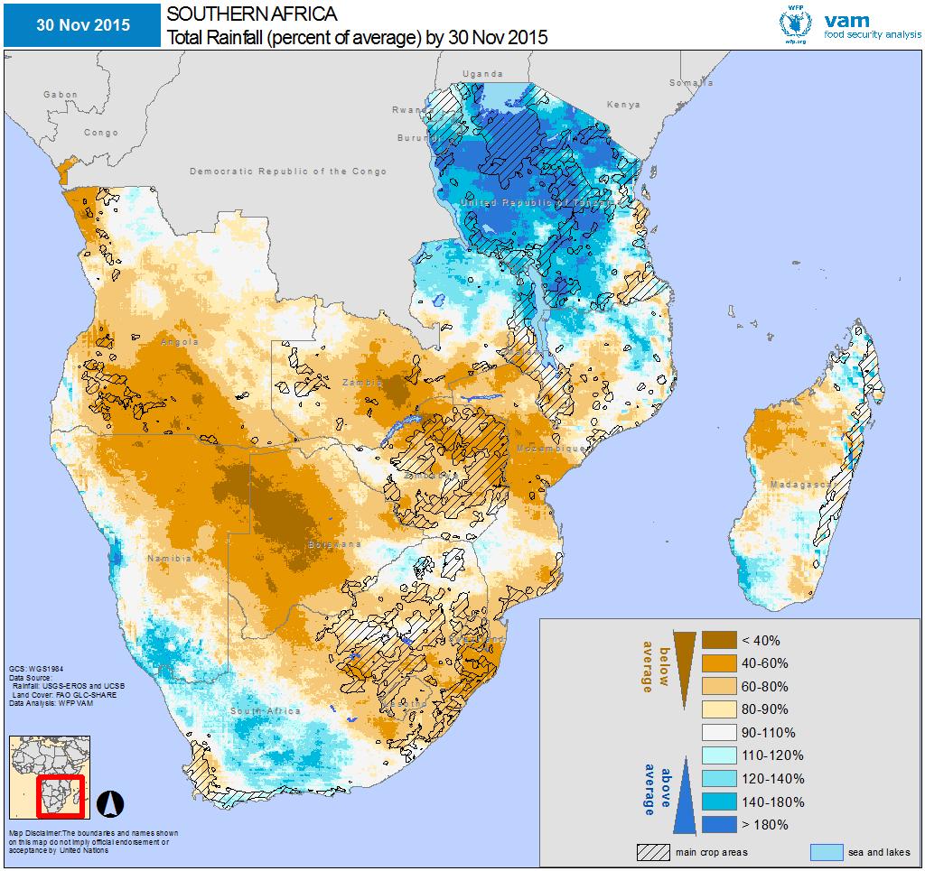 Severe rainfall deficits in the very early stages of the season An ominous start, but still time to recover The early stages of the rainfall season have already been characterized by severe rainfall
