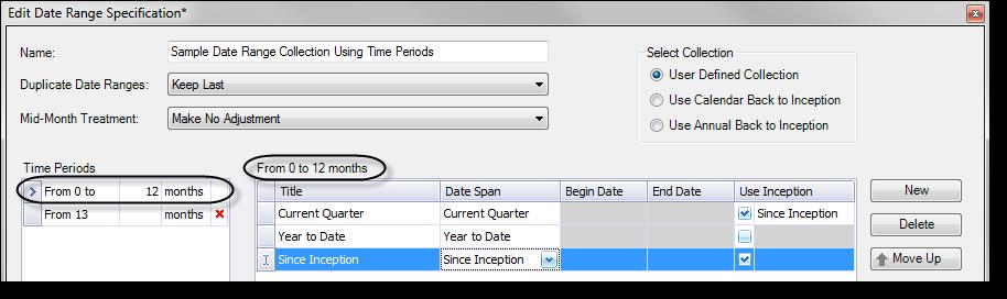 CREATING LAYERED DATE RANGES USING TIME PERIODS The Time Periods setting creates a layered approach to the date range collection.