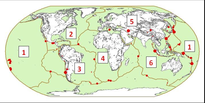 14. Label the tectonic plates Pacific Plate South American Plate