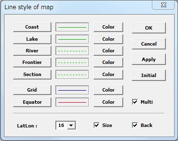 Multi can be checked to enable line color change.