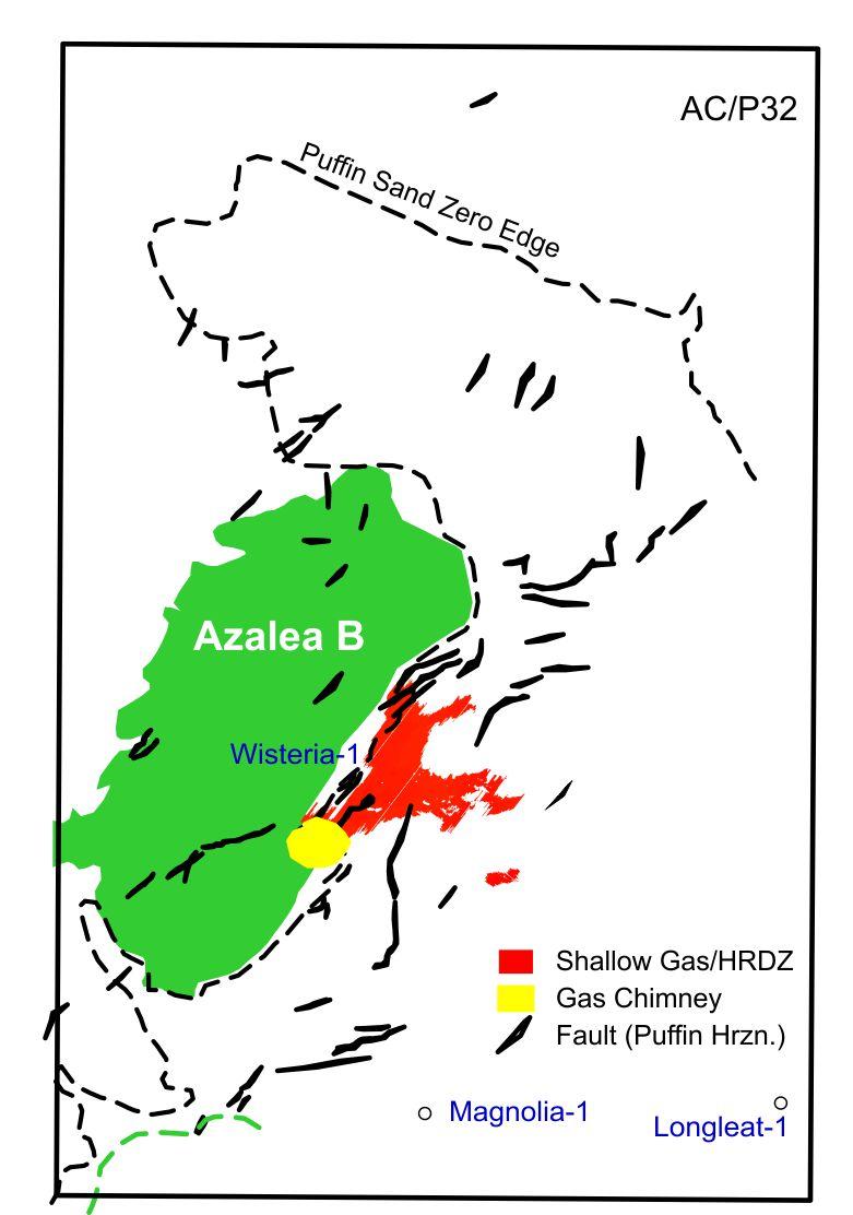 AC/P 32 Azalea Prospect Hydrocarbon Indicators Many oil fields in the Timor Sea are associated with shallow diagenetic zones (HRDZ) and gas accumulations related to leakage of gas along late stage