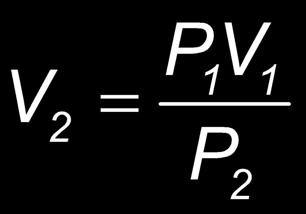Boyle s Law: Pressure-Volume Given: V1 of O2 = 150.0 ml P1 of O2 = 0.947 atm P2 of O2 = 0.