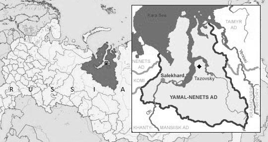 III. SURVEY AREA Research area is located in the north Western Siberia in the range permafrost zone in the central part the Tazovskiy Peninsula.