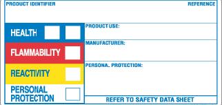 Symbolic Labels HMIS label Similar to NFPA label Blue, red and yellow
