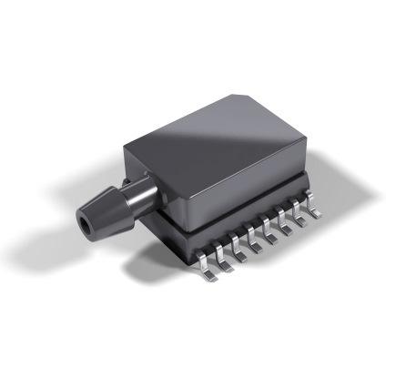 Combining the pressure sensor with a signal-conditioning ASIC in a single package simplifies the use of advanced silicon micro-machined pressure sensors.
