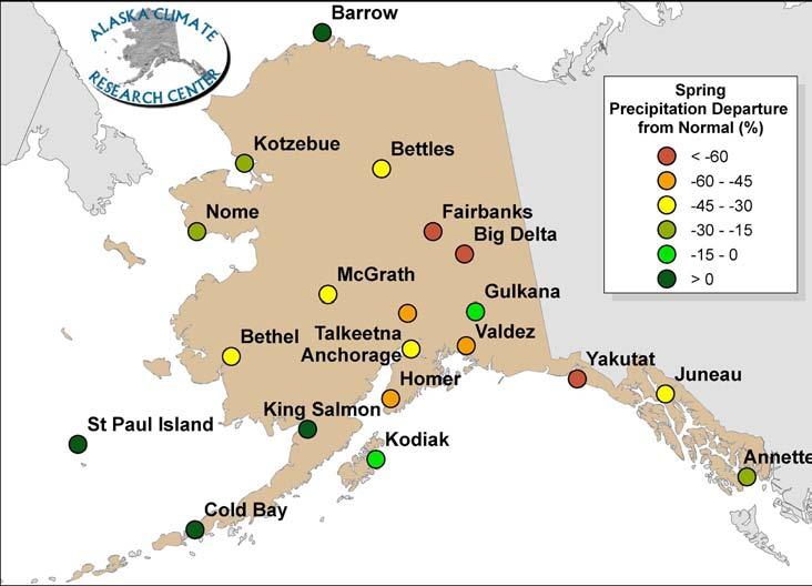Spring Weather Conditions in Alaska 2 independently, March started out the season with temperatures generally below normal.