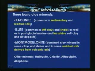 (Refer Slide Time: 34:16) In this slide, we have seen different clay minerals. Let us discuss one by one about the different clay minerals.