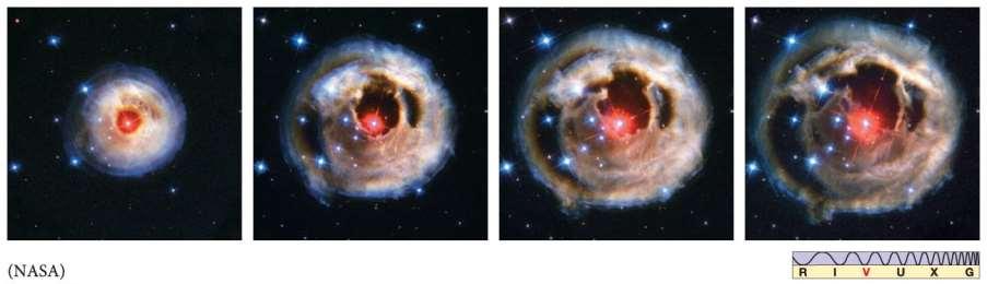 Discovery 20-2: Mass Loss from Giant Stars The sequence below, of actual Hubble images, shows