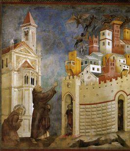 Exorcism Saint Francis exorcised demons in Arezzo, fresco of Giotto Exorcism (from Late Latin exorcismus, from Greek exorkizein - to adjure) is the practice of evicting demons or other evil spiritual