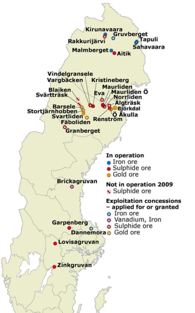 Great Location: Mineral-Rich Vasterbotten District in Sweden Gold Deposit Base Metal Deposit Gungnir Resources Mineral-Rich Vasterbotten District Barsele Svartliden Faboliden Boliden Bjorkdal