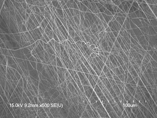 14 SEM Images: Head Rotational Speed of 1500 Rotations per Minute Nanofibers