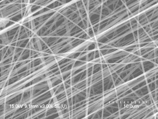 Nanofibers collected at an electrospinning voltage of 20
