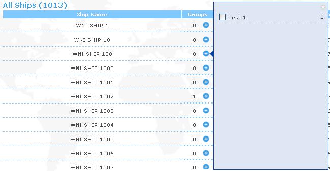 Select the ship you want to assign to the group by clicking on button.
