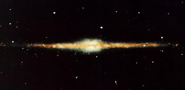 The Milky Way Galaxy COBE-DIRBE composite near-ir image, 1.25, 2.2 and 3.5 m.