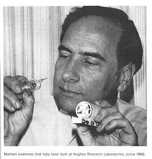 1960: The first laser Ted Maiman (1927-2007) Ruby: a few chromium ions Cr +3 in a sapphire crystal Theodore Maiman (Hughes Research Lab), inventor of