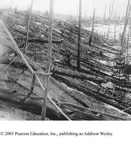 Tunguska, Siberia: June 30, 1908 A ~40 meter object disintegrated and exploded