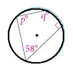 IV. Outside the circle E Find the value of the missing angle.