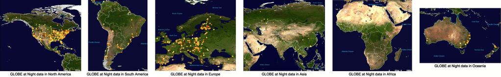 The GLOBE at Night Program Citizen-scientists recorded the brightness of the night sky by matching its appearance toward the constellation Orion with 1 of 7 stellar maps of different limiting