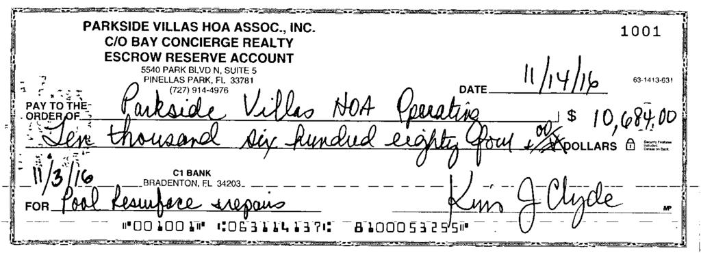PARKSIDE VILLAS HOMEOWNERS ASSOC INC Statement Date: Account Number: PAGE 2-2