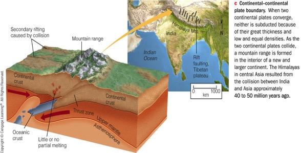 - Himalayas - Transform - plates slide laterally past each other - transform faults: form because segments of the plates move