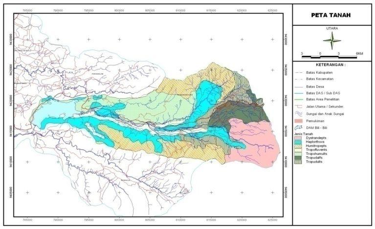 be seen in Figure 6. Next, imagery map of Jeneberang watershed with scale of 1:50.000 is overlaid with DEM map as the grid basic with resolution of 500x500m.