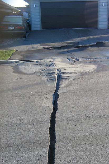 Liquefaction (where the solid ground takes on liquid qualities due to increased pressures) causes distortion of buildings and damage to buried cables, water and sewage pipes.