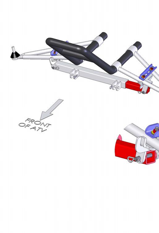 The rear attachment bolt may be positioned on either side of the rear A-arm tube. Position the A-arm Clamps to hold this Distance between 8" and ".