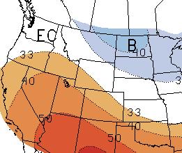However, above-normal temperatures are expected just to the south of the region. Above-normal precipitation is expected for the next three months (see map below center).