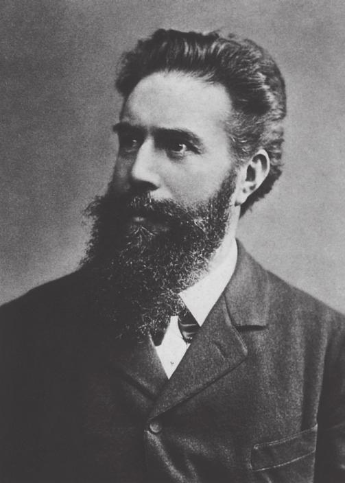 In 1895, the German scientist Wilhelm Röntgen (1845-1923) was working with a cathode ray tube when he noticed an unexpected glow about two metres away from the tube coming from some barium