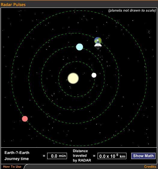 Step 1: Radar ranging Determine size of solar system using