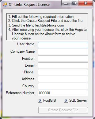 Then click Create Key Request File to save a request file in your drive. 4) Send an email to tech@st-links.