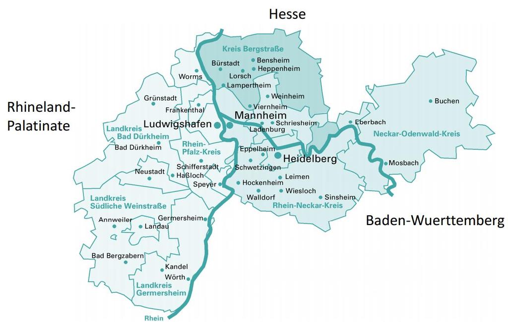Europe-example 1 Rhein-Neckar Metropolitan Region, DE 2 1 3 No new