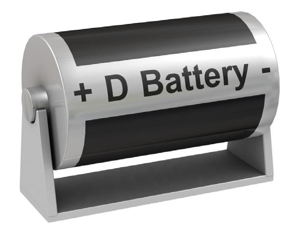 The DC current from a battery will create a flow of electrons in the same direction.