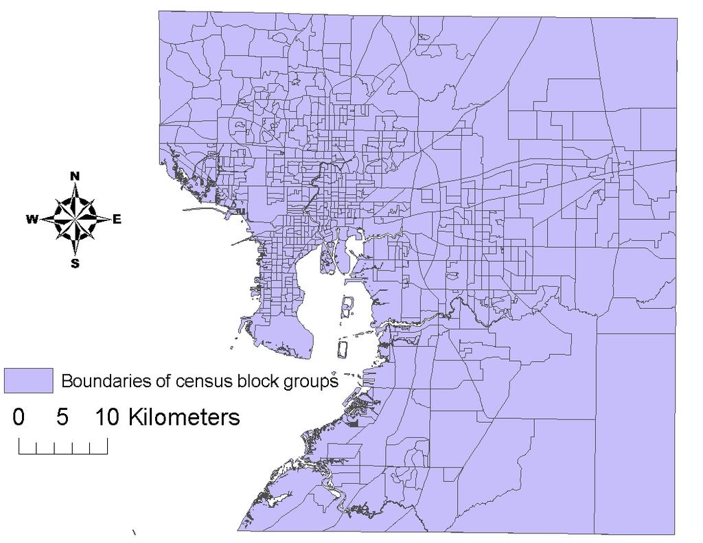 Figure 4 Boundaries of Census Block Groups 3.1.4. Traffic Volume Data Traffic volume data were provided by the Metropolitan Planning Organization.