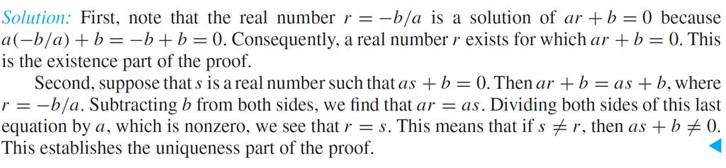 Proof Methods and Strategy Uniqueness Proofs Uniqueness Proofs Show that an element with a given property exists and that no other element has this property.