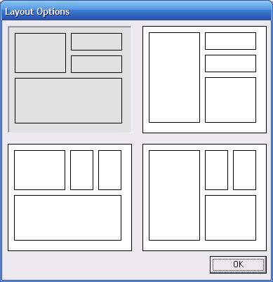Creating Input Files IDFEditor Figure 47. IDF Editor Layout Options Screen. This option allows for different arrangements of the layout for the main screen of the IDF Editor.
